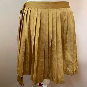 Gap Mustard Gold Metallic Pleated Skirt